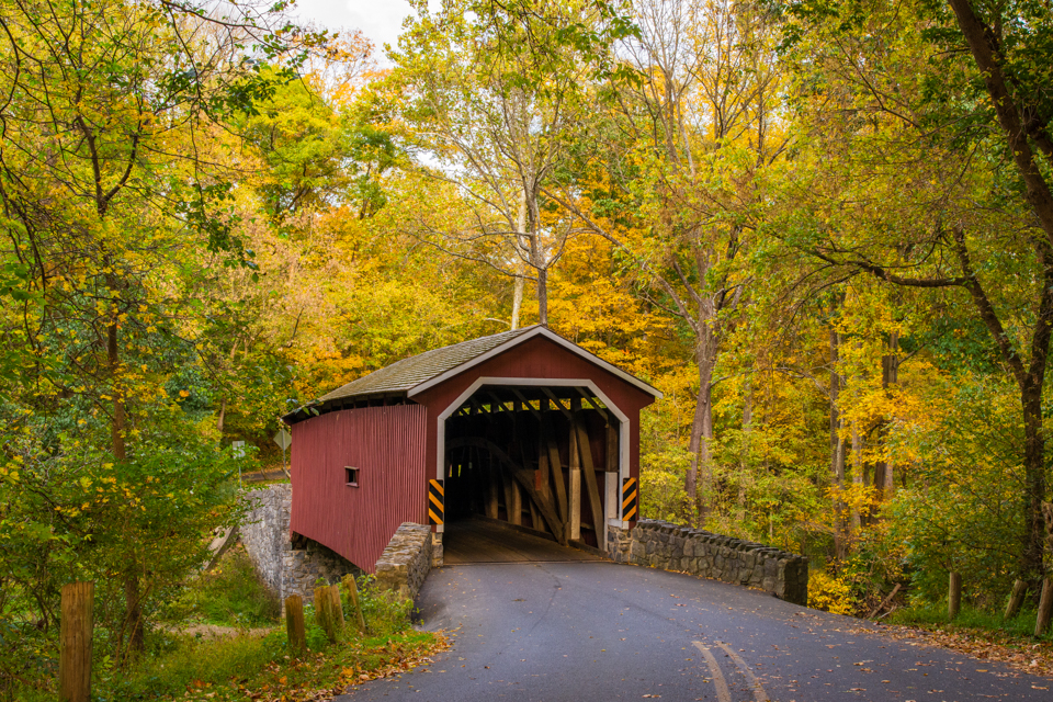 Covered Bridge in Autumn