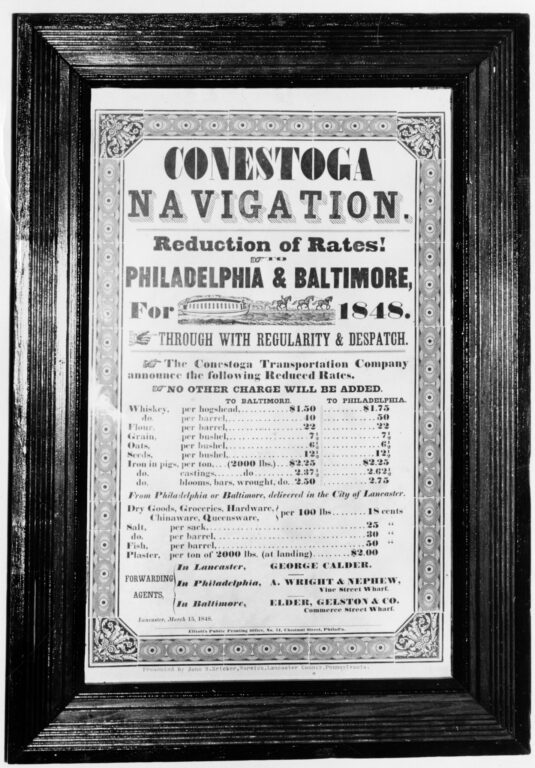 Conestoga Navigation Rate Chart