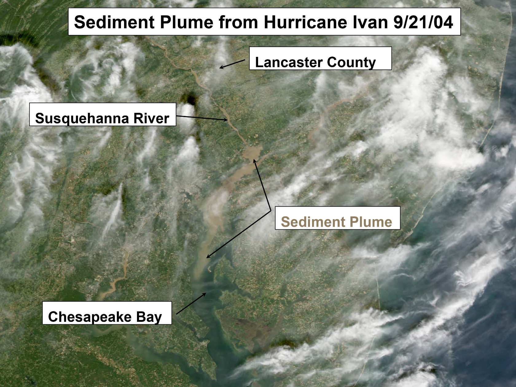 Sediment plume from Hurricane Ivan 9/21/04